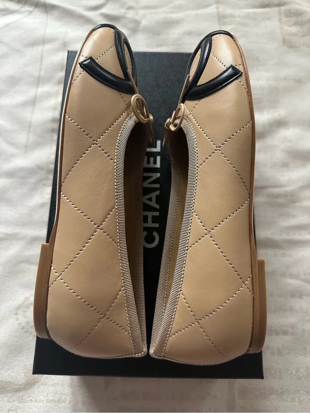 Chanel 26M coco beach Cambon ballet flats Beige color size 36.5